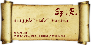 Szijjártó Rozina névjegykártya